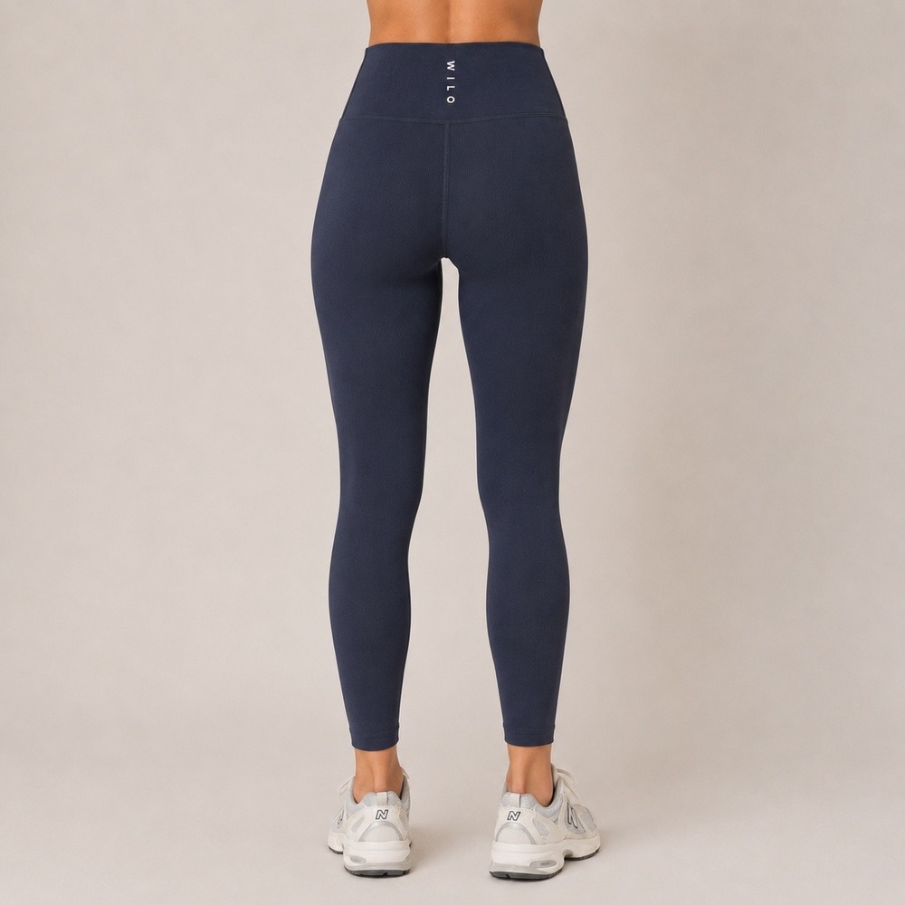 WILO The Label Ribbed High Waisted Leggings Navy Blue Small Melbourne Design